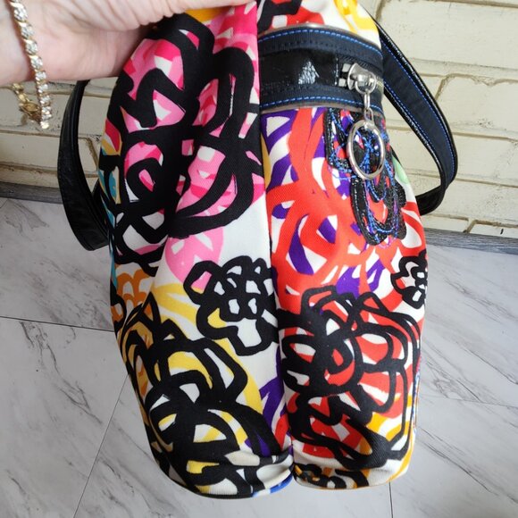 Euc Coach Poppy Graffitti Multi-Color Xlarge Tote Bag Purse… - Picture 7 of 17